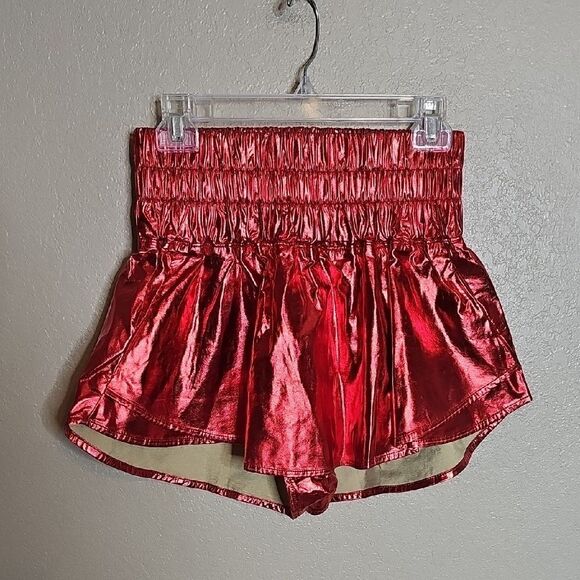 NWT Game Day Shiny Red Skort Shorts Arkansas Ole Miss Oklahoma Nebraska Georgia - Picture 2 of 8